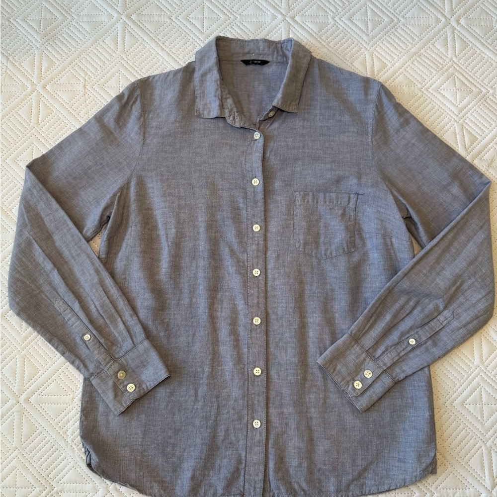 J. Crew Button-Down Linen Blend Button Down Shirt… - image 2
